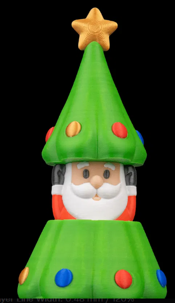 3D FİGUR NOEL AGAC ICINDE NOEL BABA