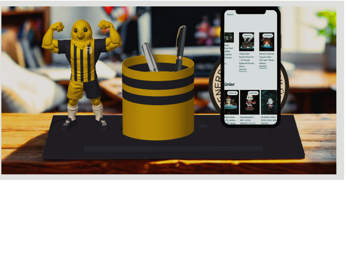 FB Taraftar Kalemlik & Telefon Standı – Özel Tasarım